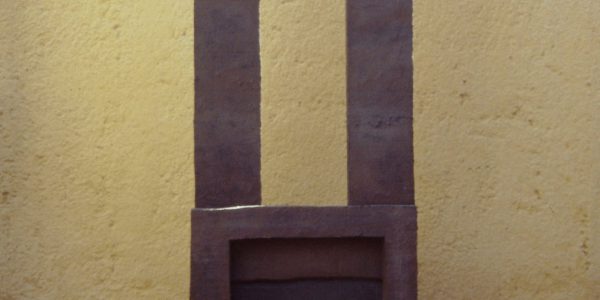 Pozzo, acrilico su materiali naturali cm. 175x91x10, 1995.