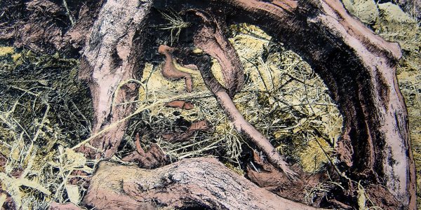 Ritorno, acrilico e carboncino su carta telata, cm.80×107, 2013